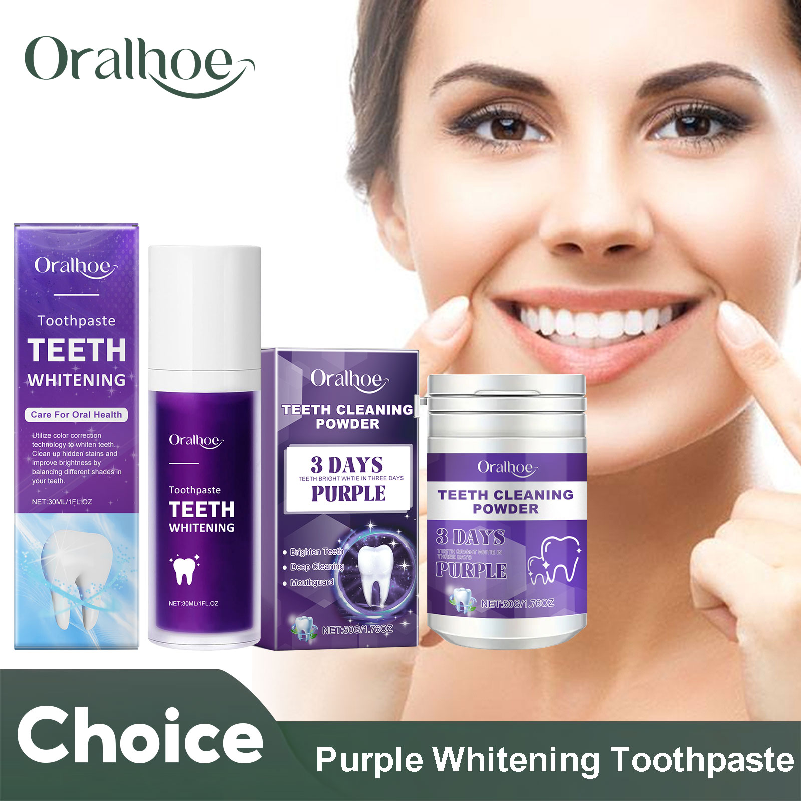 Teeth Whitening Clinic - Mor Düzeltici Diş Beyazlatma Diş Macunu