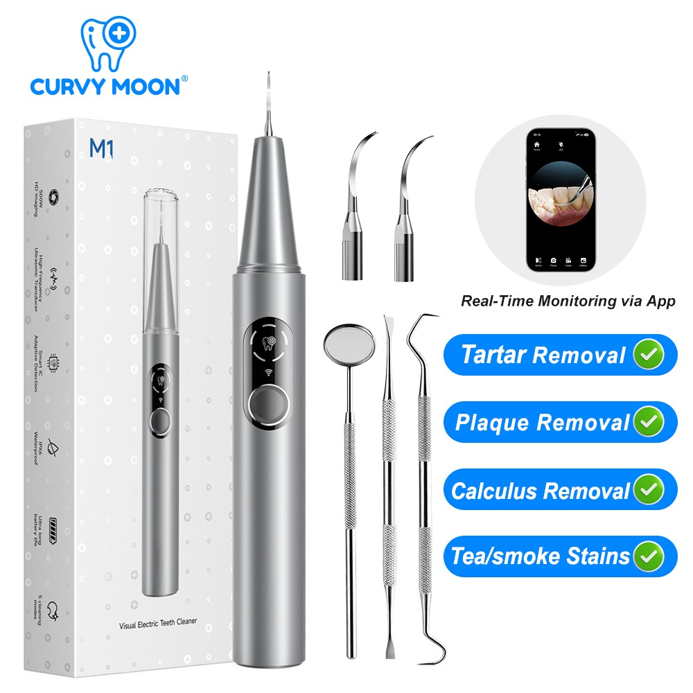 Teeth Whitening Or Tooth Whitening - CURVY MOON Görünür Elektrikli Ultrasonik Diş