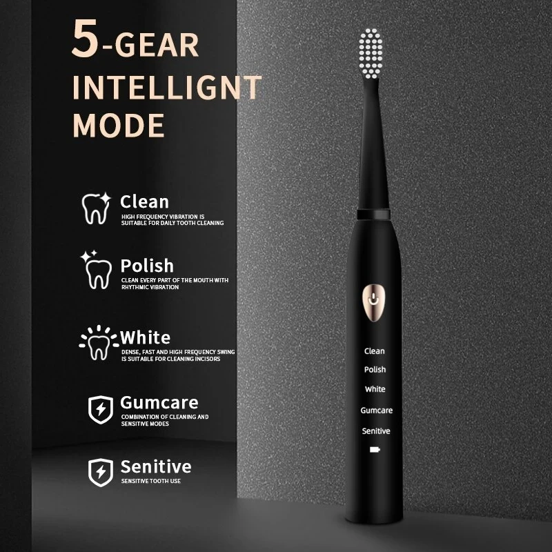 Teeth Whitening Toothbrush - Sonic Elektrikli Diş Fırçası 5 vitesli