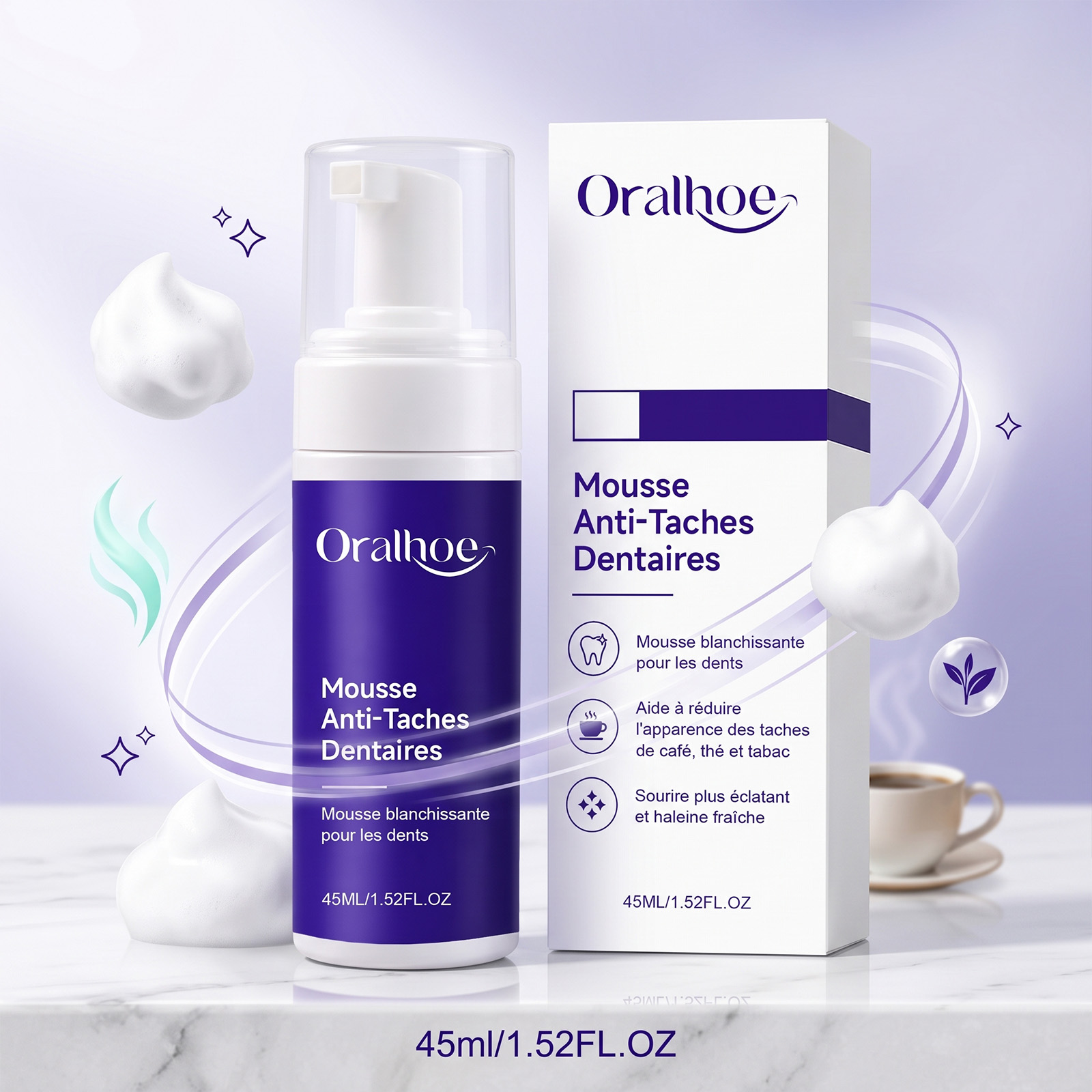 Teeth Whitening Mousse - Mor Diş Macunu Köpük Mousse Nazik