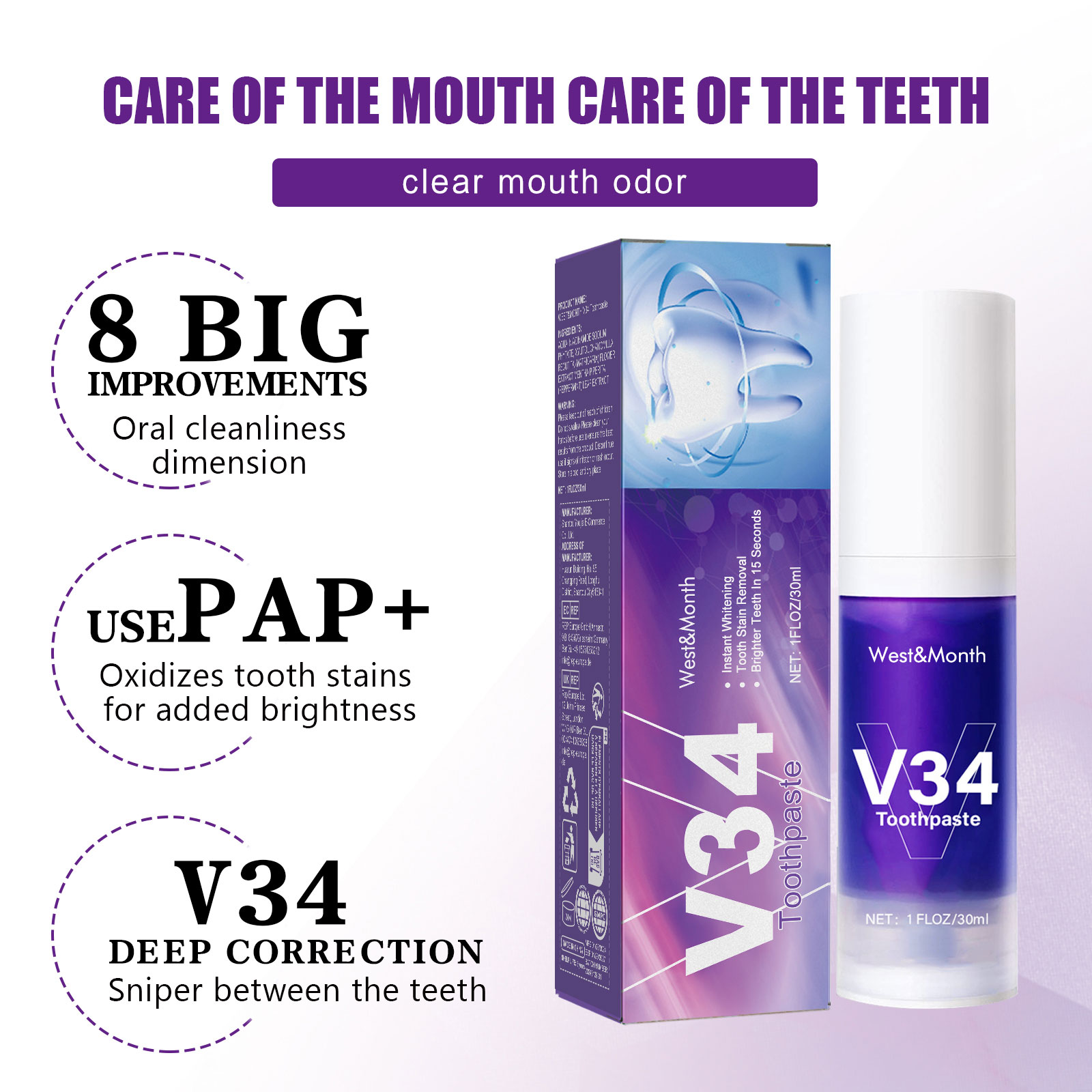 V34 Diş Beyazlatıcı Diş Macunu - Teeth Whitening Mousse incelemesi ve fiyatı